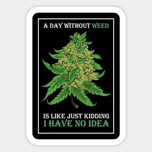 A Day Without Weed Is Like Cannabis Weed Smoking Sticker